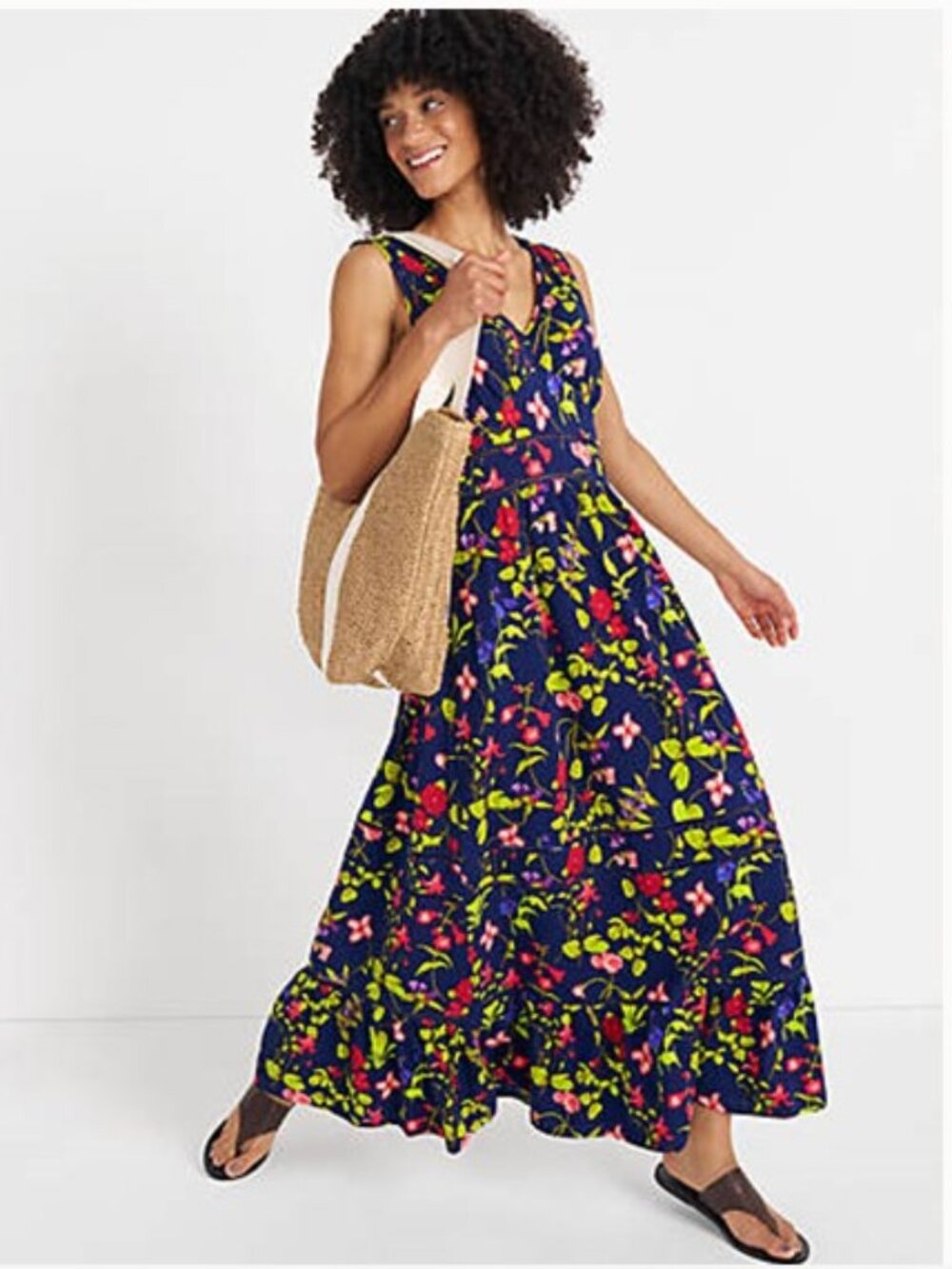 Lands' End Small TALL Floral Maxi Dress NWOT